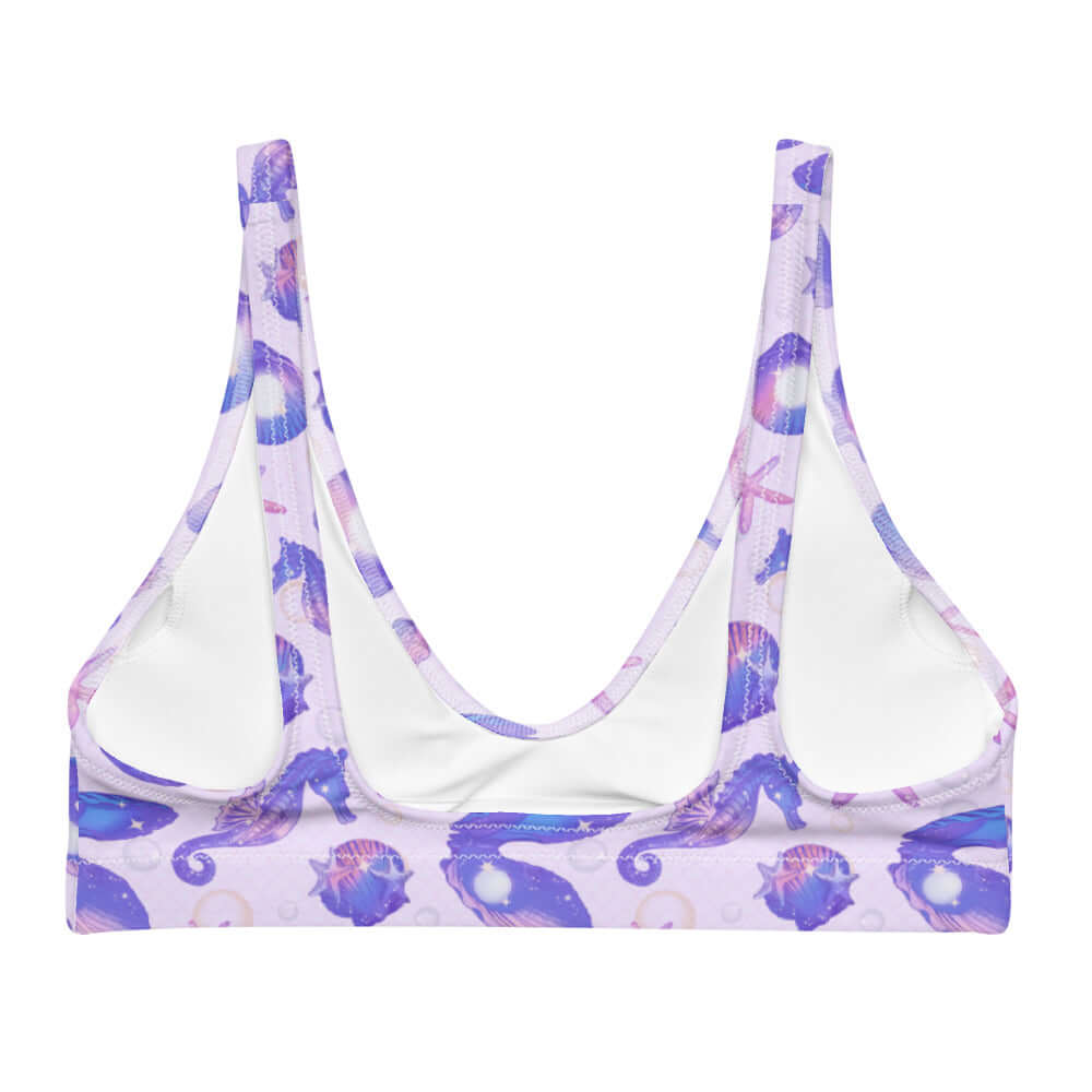 Stylish Sea Princess Padded Bikini Top featuring a vibrant seashell design, perfect for summer adventures.