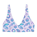 Sparkle this summer in the Sea Princess Padded Bikini Top, featuring a vibrant seashell print for a unique style.