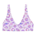 Bright and stylish Sea Princess Padded Bikini Top featuring a vibrant seashell print, perfect for summer fun.
