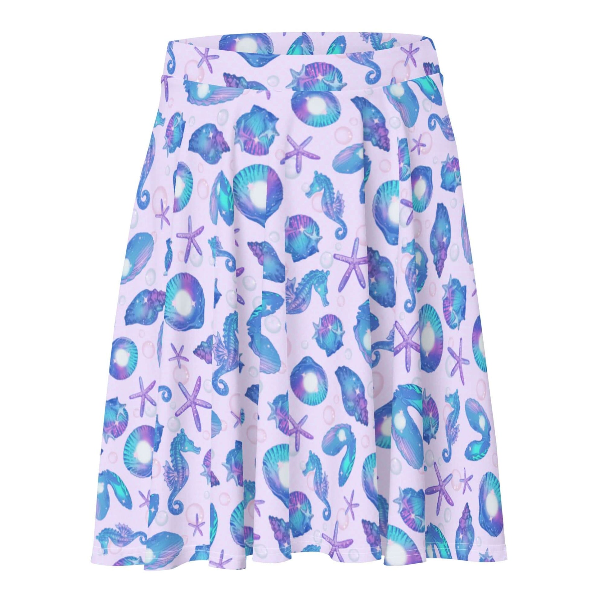 Flatter your figure in the Sea Princess Skater Skirt, adorned with seashells and starfish for a mermaid-inspired look.