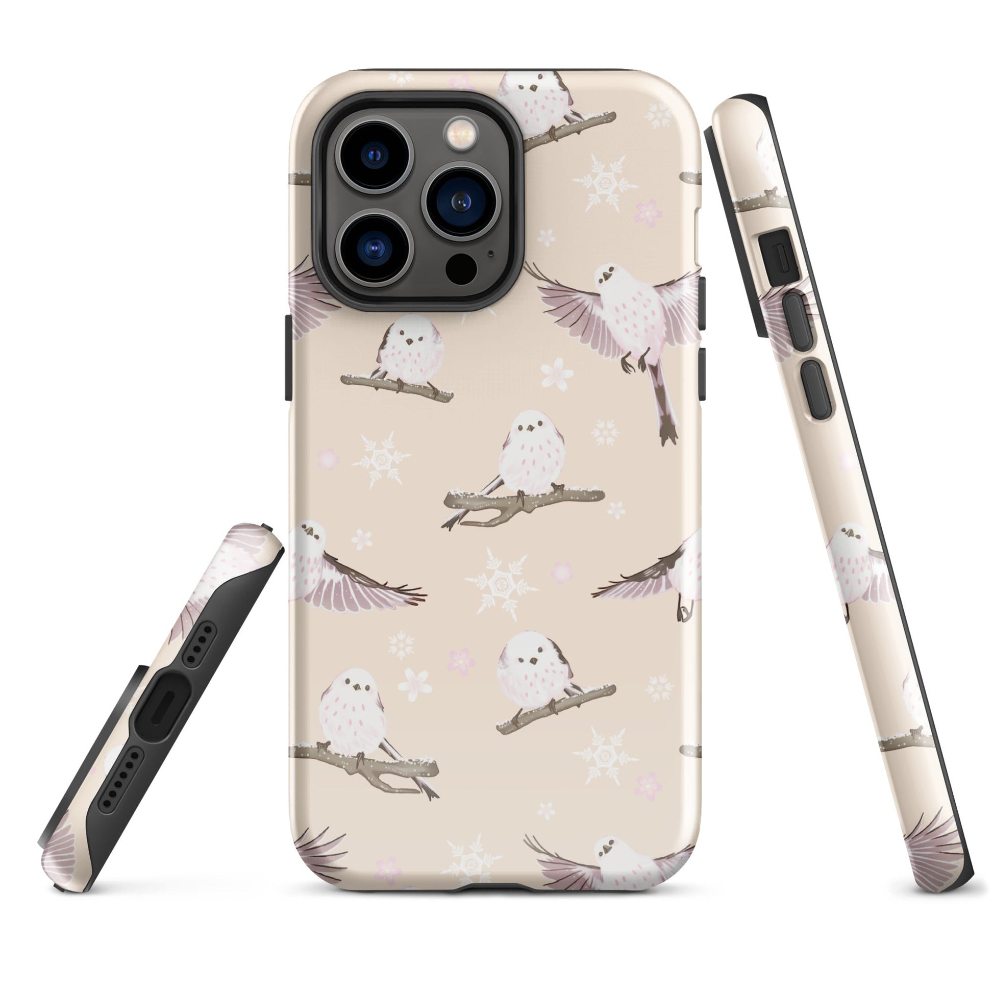 Stylish Snow Bird iPhone® Tough Case with durable, dual-layer protection for your phone's safety and fashion.
