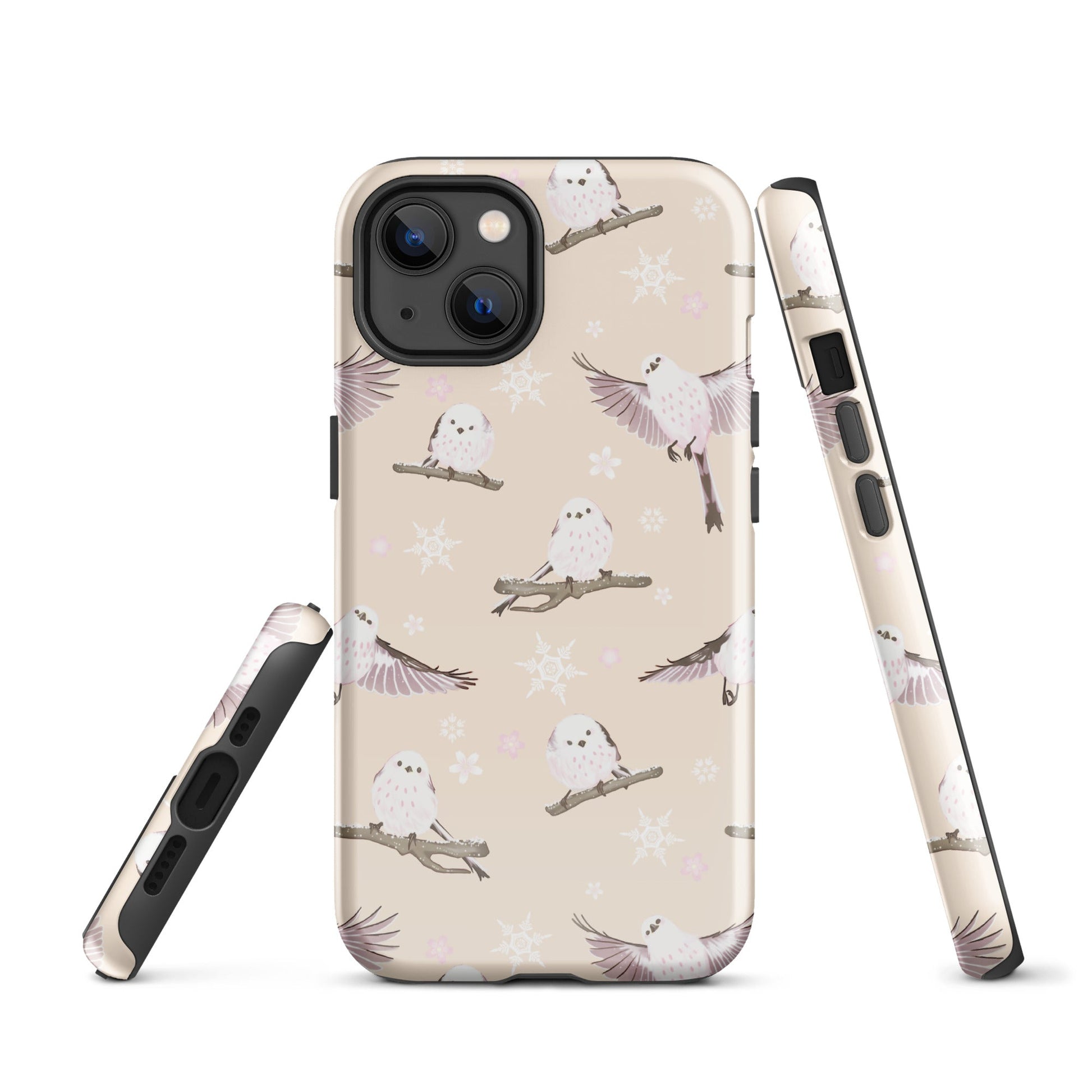 Stylish Snow Bird iPhone® Tough Case featuring a durable, dual-layer design for ultimate phone protection.