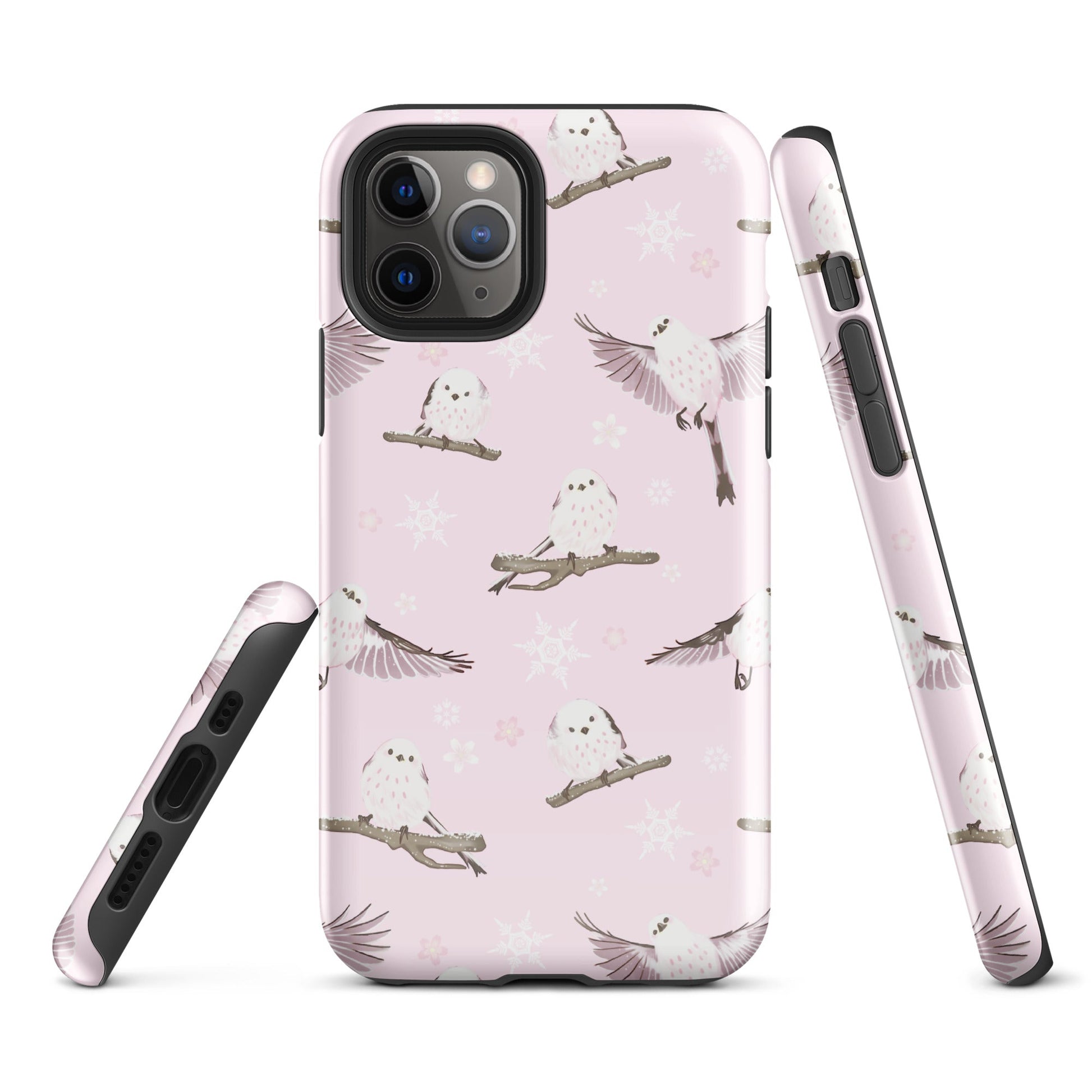 Stylish Snow Bird iPhone® Tough Case featuring a chic design with durable protection for your device year-round.