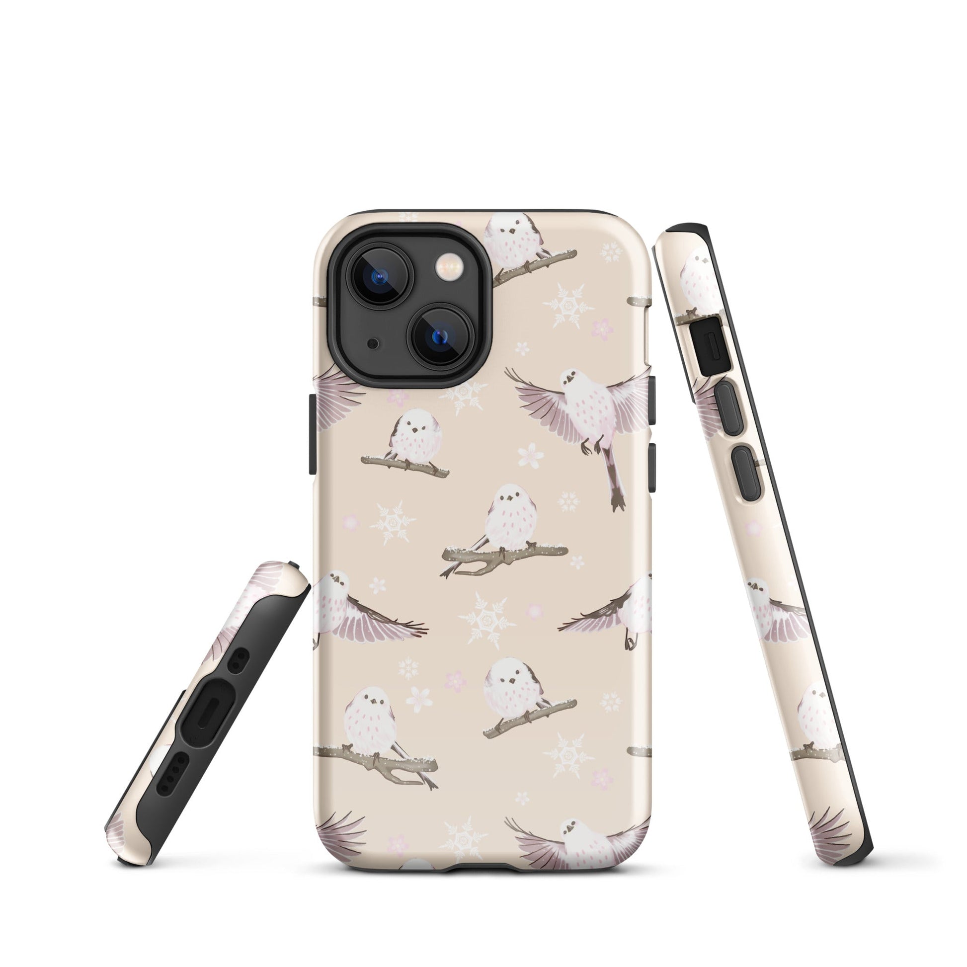 Stylish Snow Bird iPhone® Tough Case features durable dual-layer protection for safety and elegance all year round.