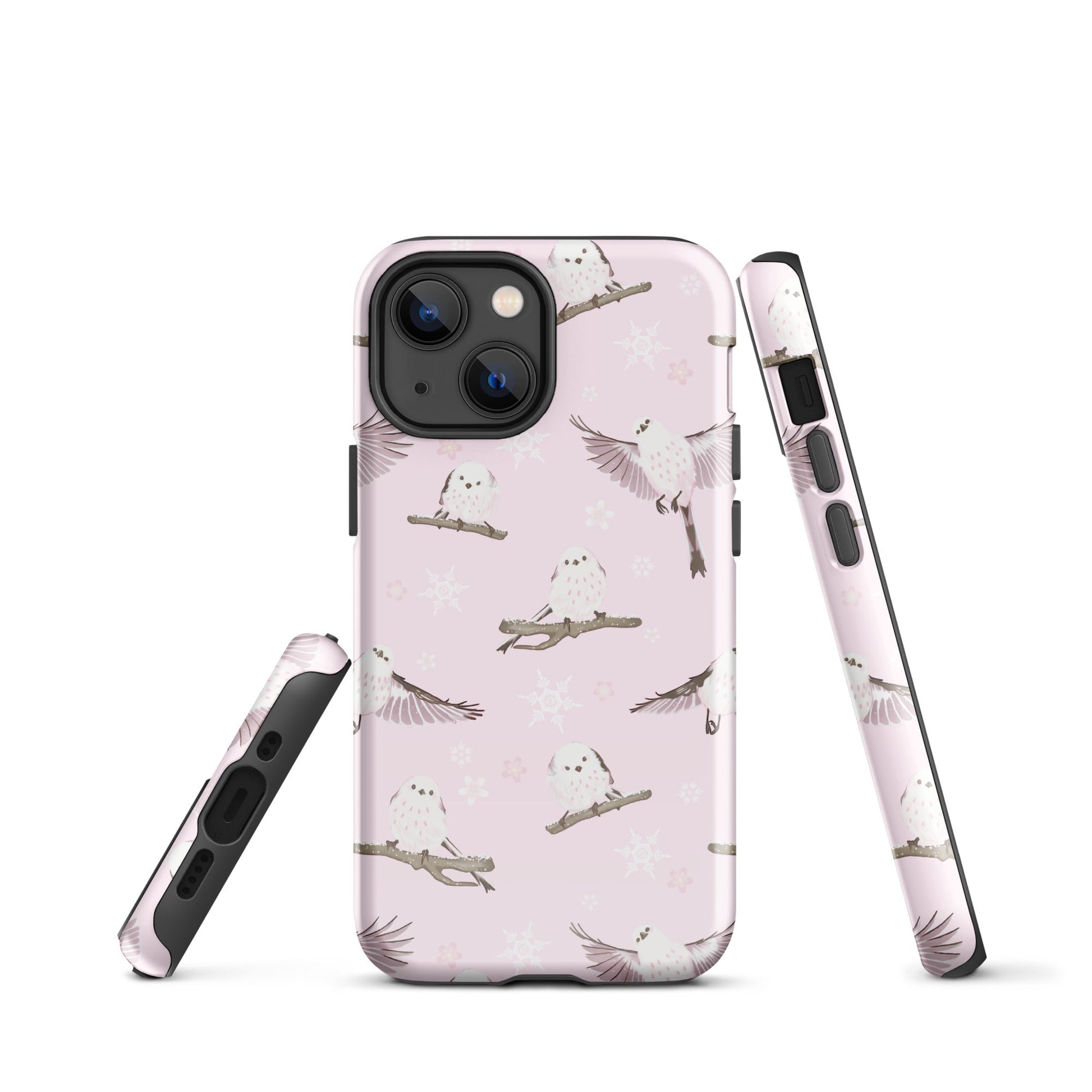 Durable Snow Bird iPhone® Tough Case with stylish bird design, offering impact protection for your phone year-round.