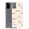 Sleek Snow Bird Samsung® Clear Case featuring pastel birds and snowflakes, perfect for winter gatherings.