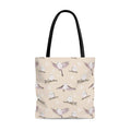Charming Snow Bird Tote Bag (Cream) features adorable birds on a pastel background, perfect for winter outings.