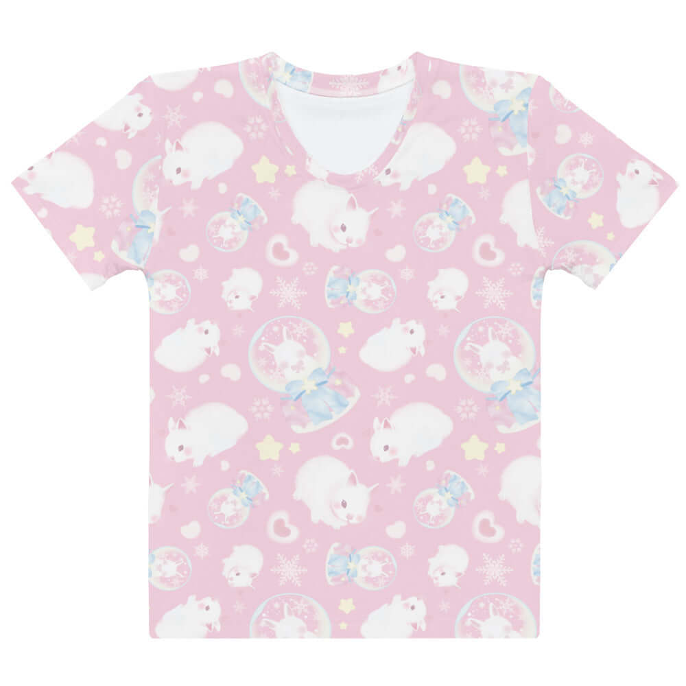 Soft and stylish Snow Bunny T-shirt, perfect for gym, lounging, or bedtime, featuring a playful bunny print.