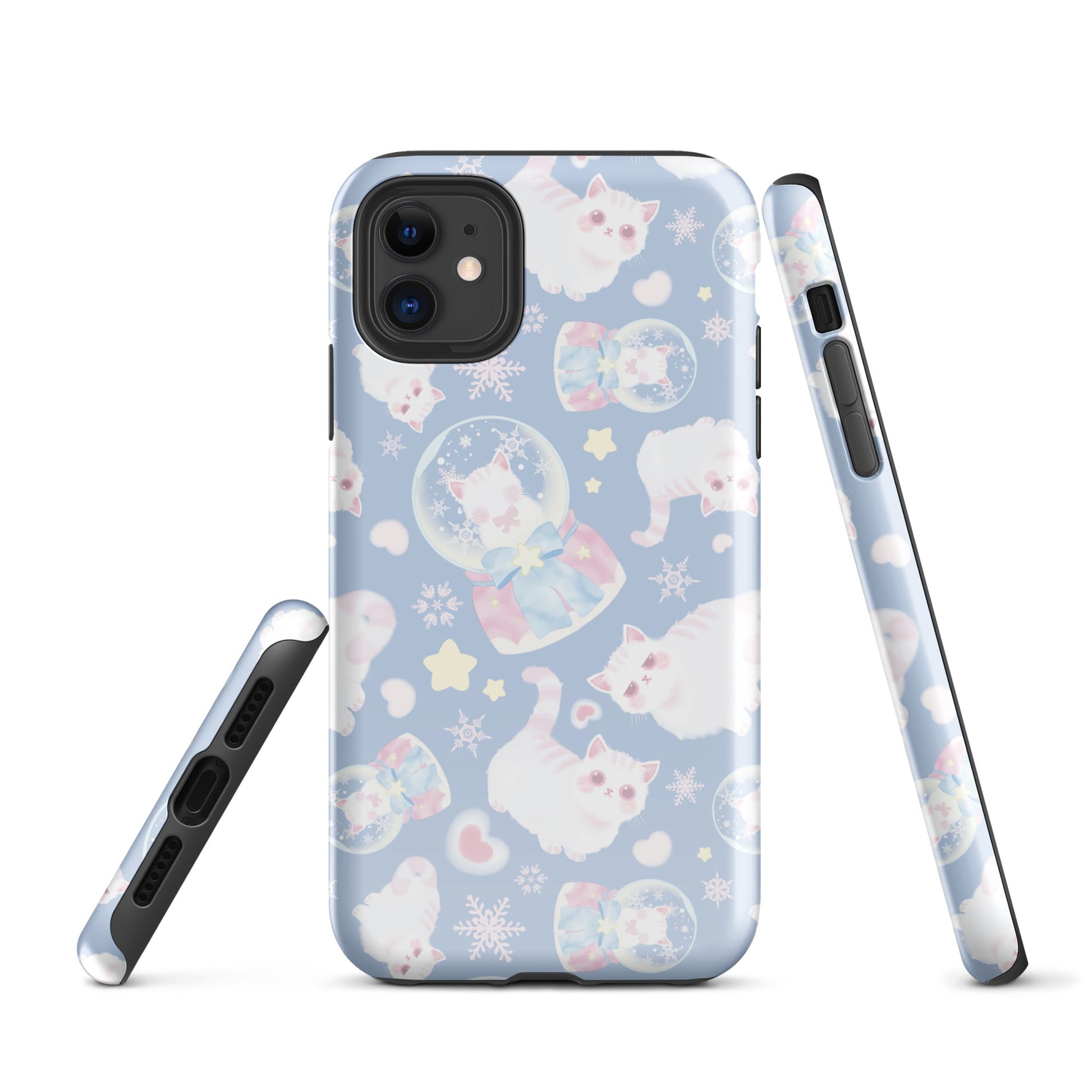 Snow Kitten iPhone® Tough Case features a cute design with durable protection for stylish phone safeguarding.