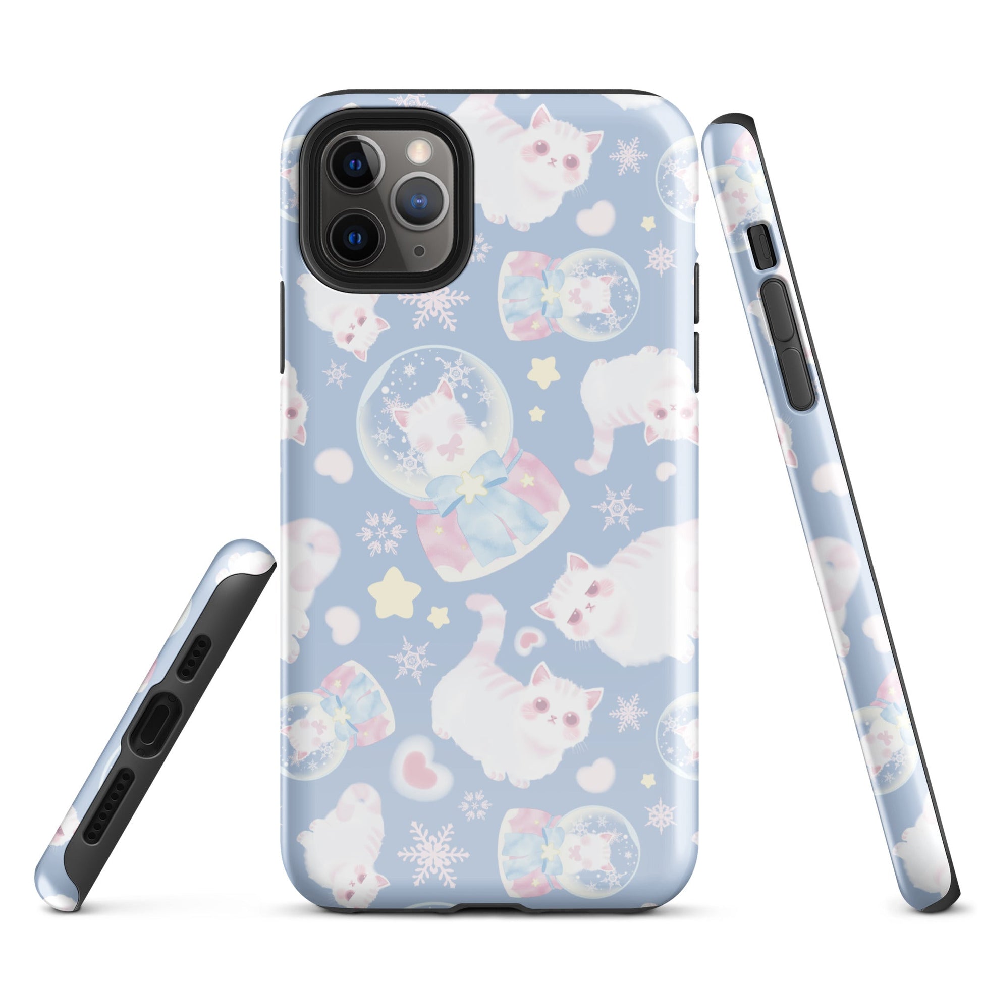 Stylish Snow Kitten iPhone® Tough Case features a durable design with adorable kitten patterns for year-round protection.