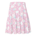 Cute Snow Kitten Skater Skirt with pastel colors, perfect for a feminine outfit or casual wear. Adorable feline design!