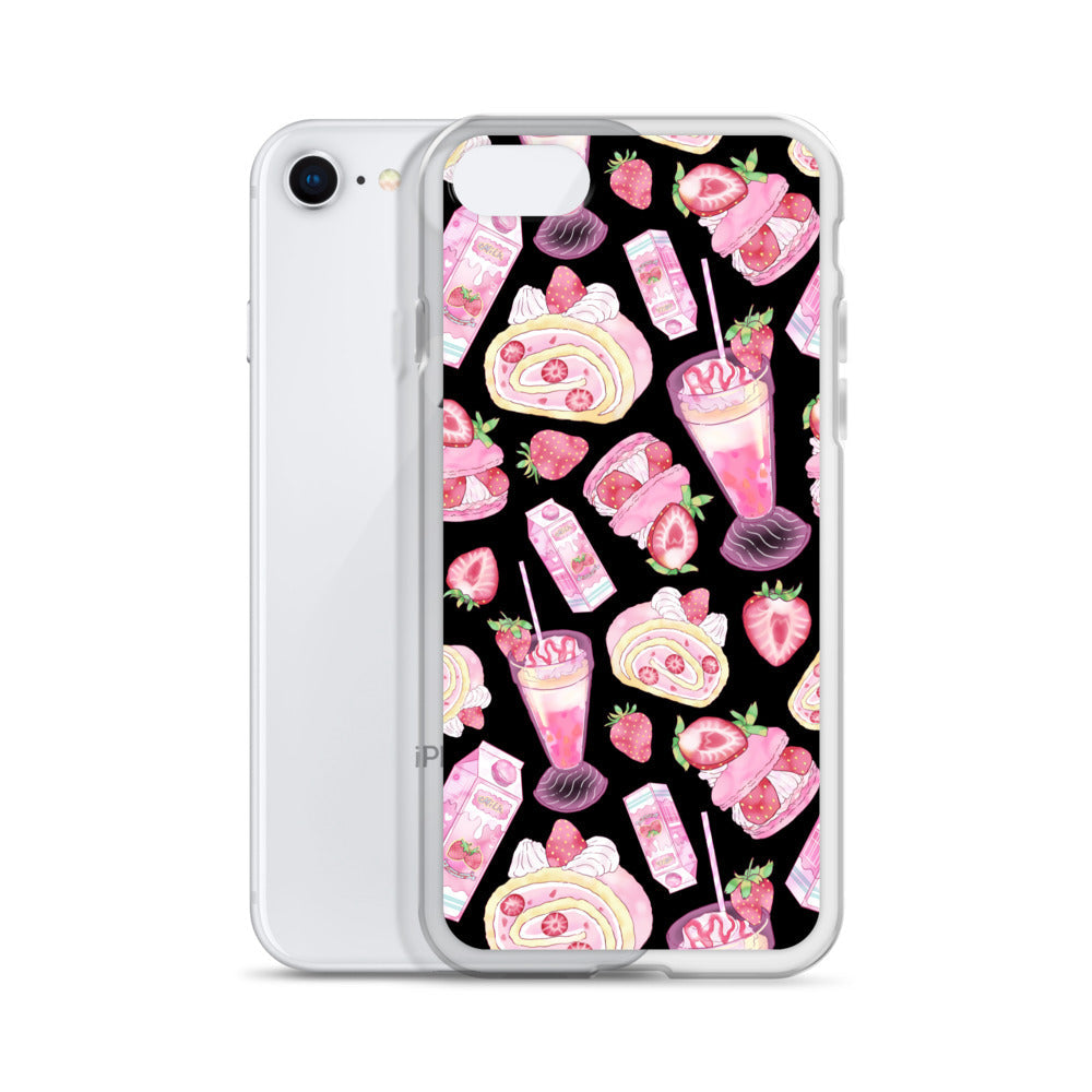 Protect your phone stylishly with the Strawberry iPhone® Clear Case featuring a fun dessert pattern.