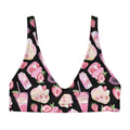 Stylish Strawberry Padded Bikini Top featuring a playful pastel design, perfect for a kawaii aesthetic this summer.