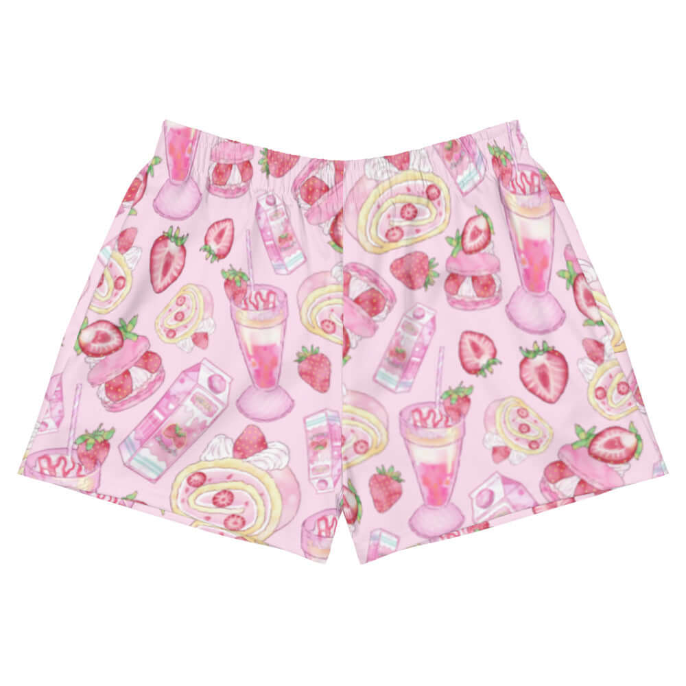 Sweet and comfy Strawberry Athletic Short Shorts with fun prints, perfect for workouts or casual wear.