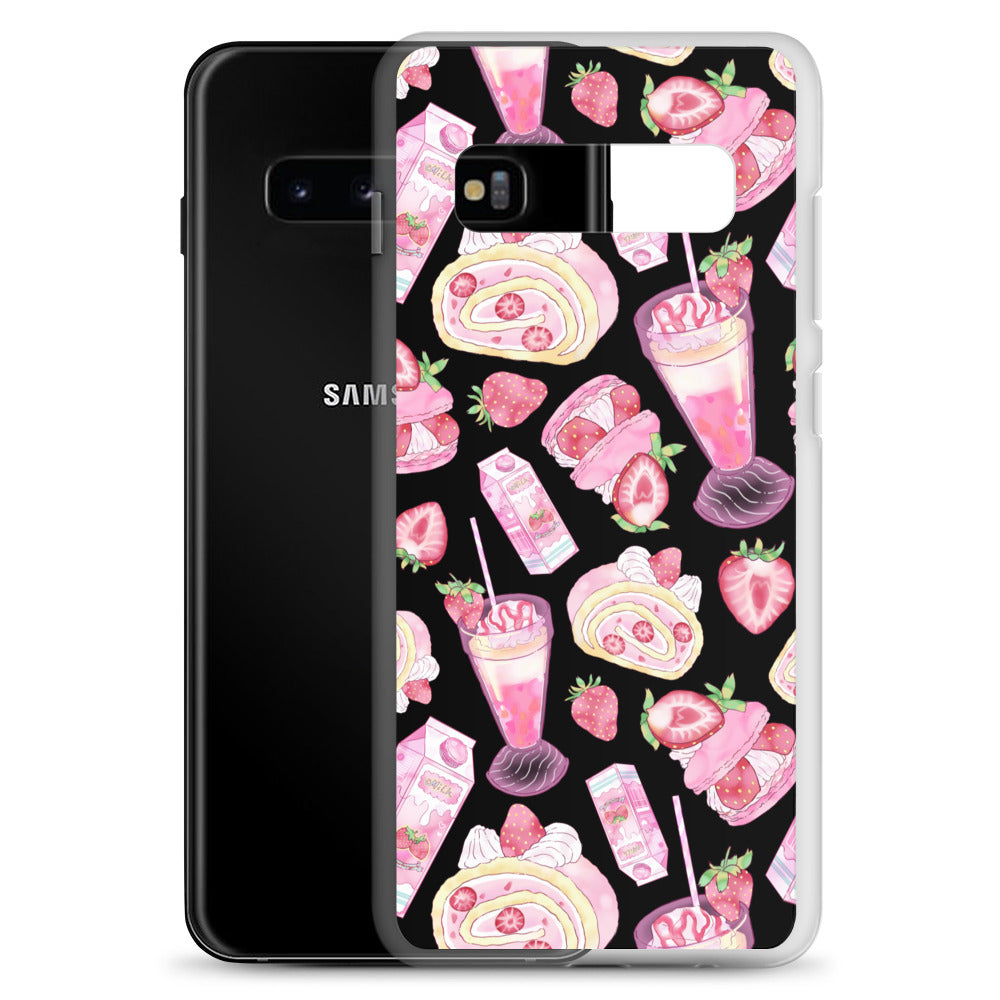 Sleek Strawberry Samsung® Clear Case features a delightful dessert pattern, perfect for style and protection.
