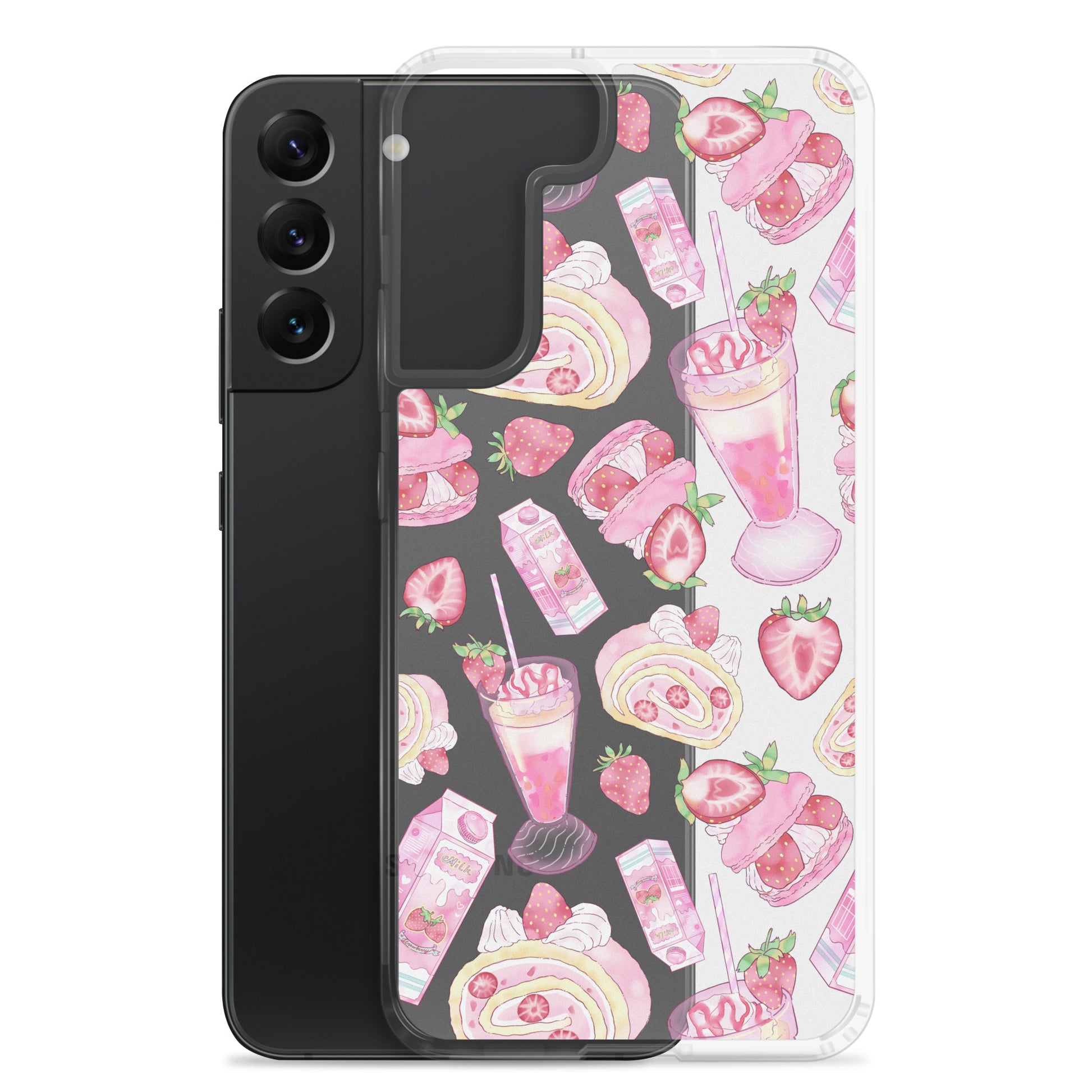 Stylishly protect your phone with the Strawberry Samsung® Clear Case featuring a fun dessert design in vibrant colors.
