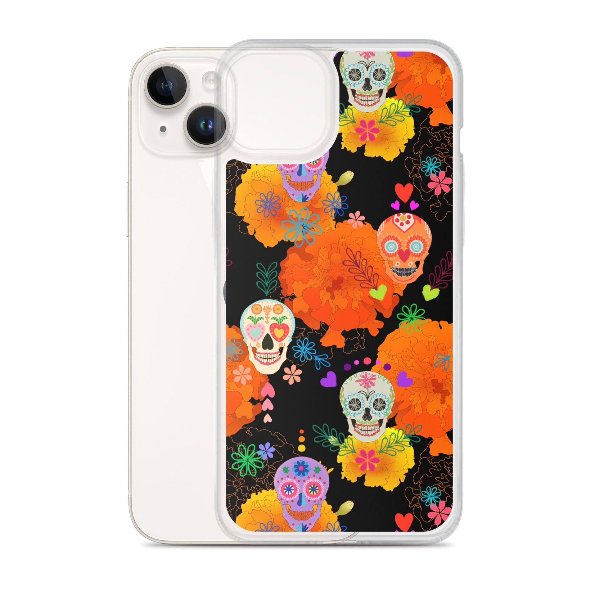 Protect your phone with the stylish Sugar Skull iPhone® Clear Case, featuring vibrant designs and flexible sides.