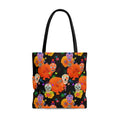 Vibrant Sugar Skull Tote Bag featuring colorful patterns, perfect for sunny days and everyday use.