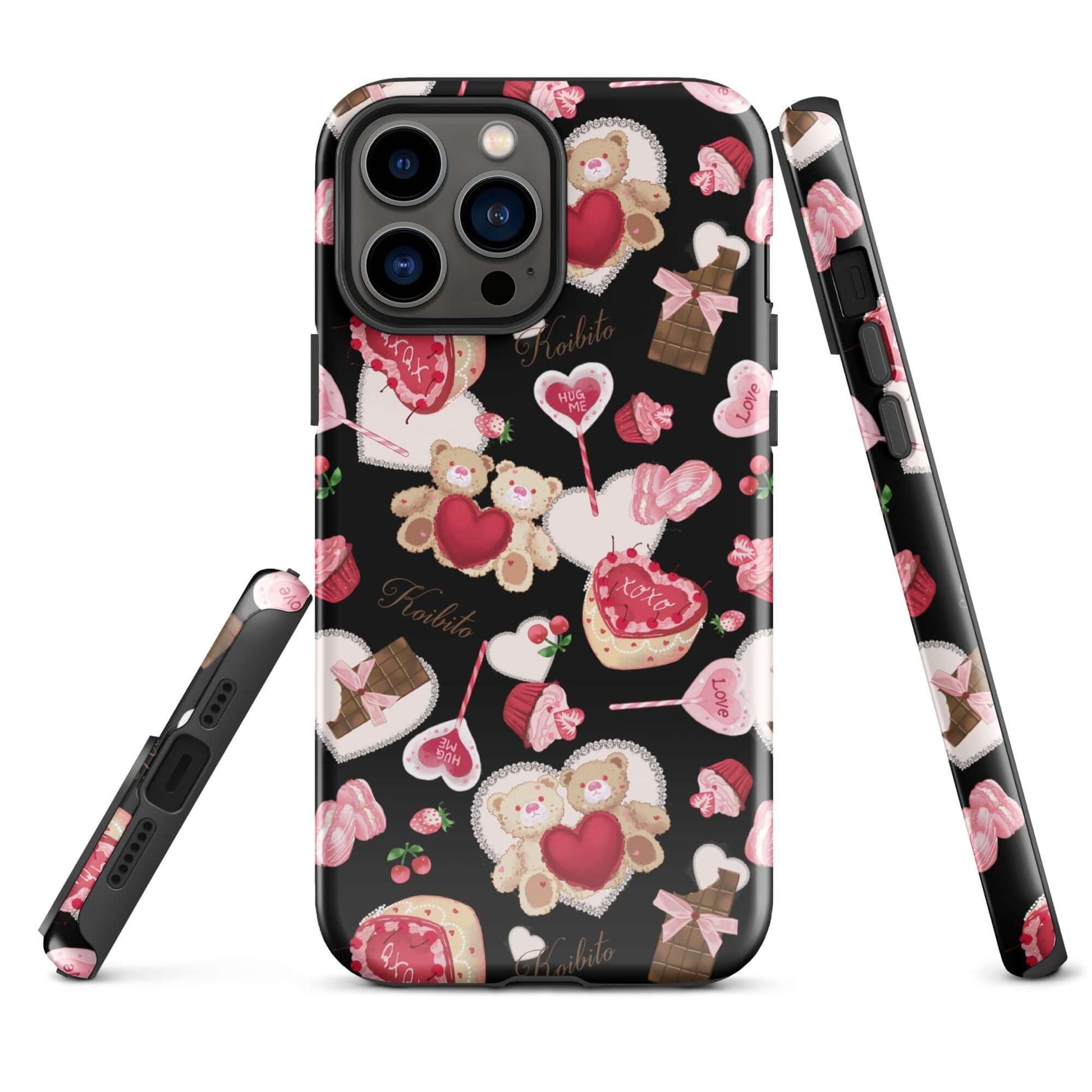 Stylish Sugar Sweetheart iPhone® Tough Case featuring cute designs and durable dual-layer protection for year-round safety.