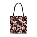 Cute and practical, the Sugar Sweetheart Tote Bag (Black) is perfect for Valentine's Day adventures with durable straps.