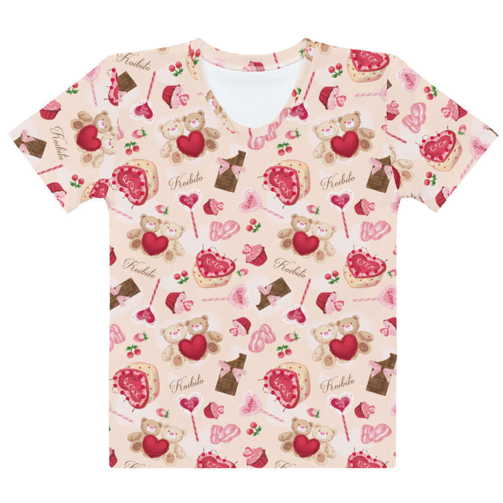 Cute and comfy Sugar Sweetheart T-shirt featuring a playful dessert print, perfect for a sweet casual look.