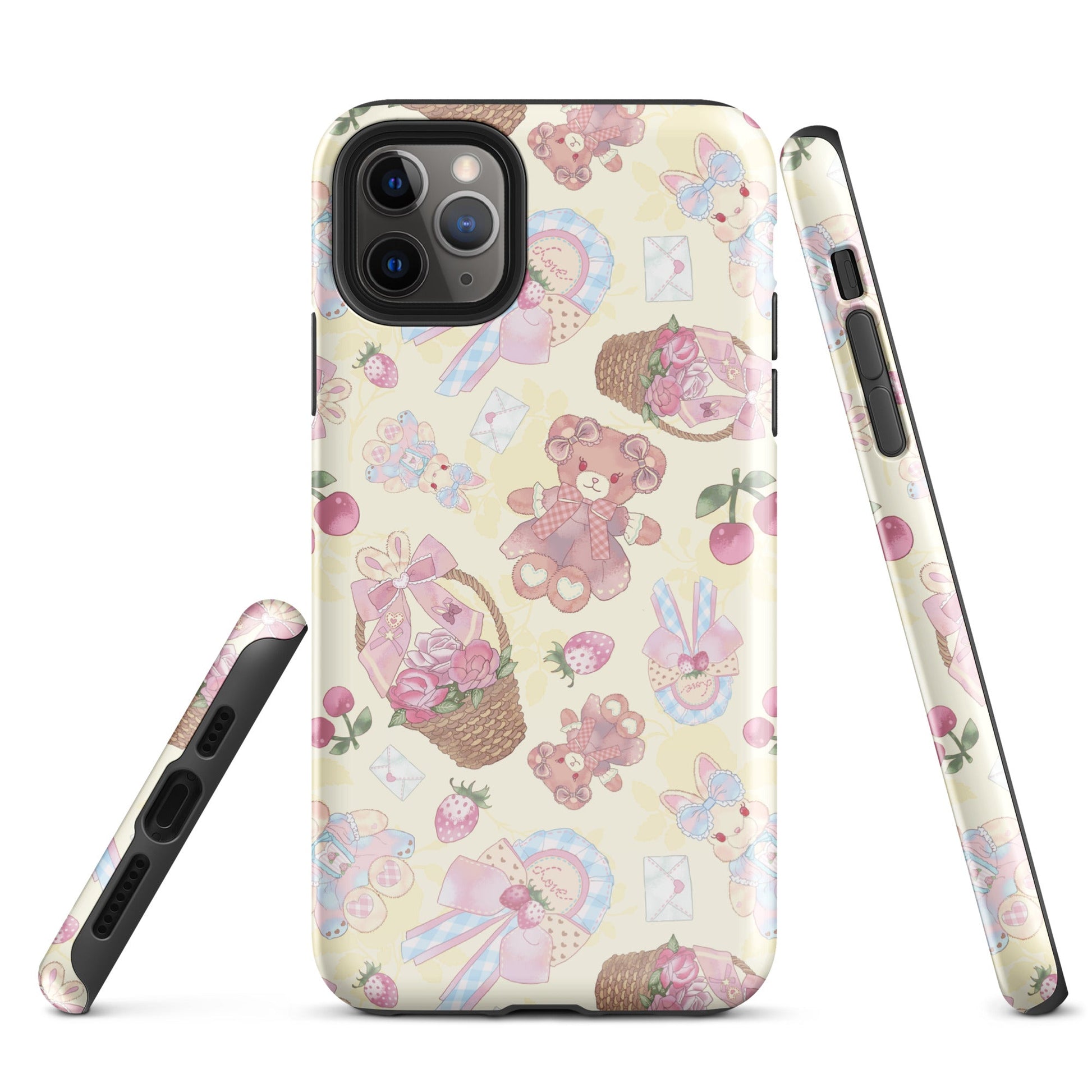Stylish Sweet Teddy iPhone® Tough Case featuring adorable teddy bear designs for ultimate phone protection and fashion.
