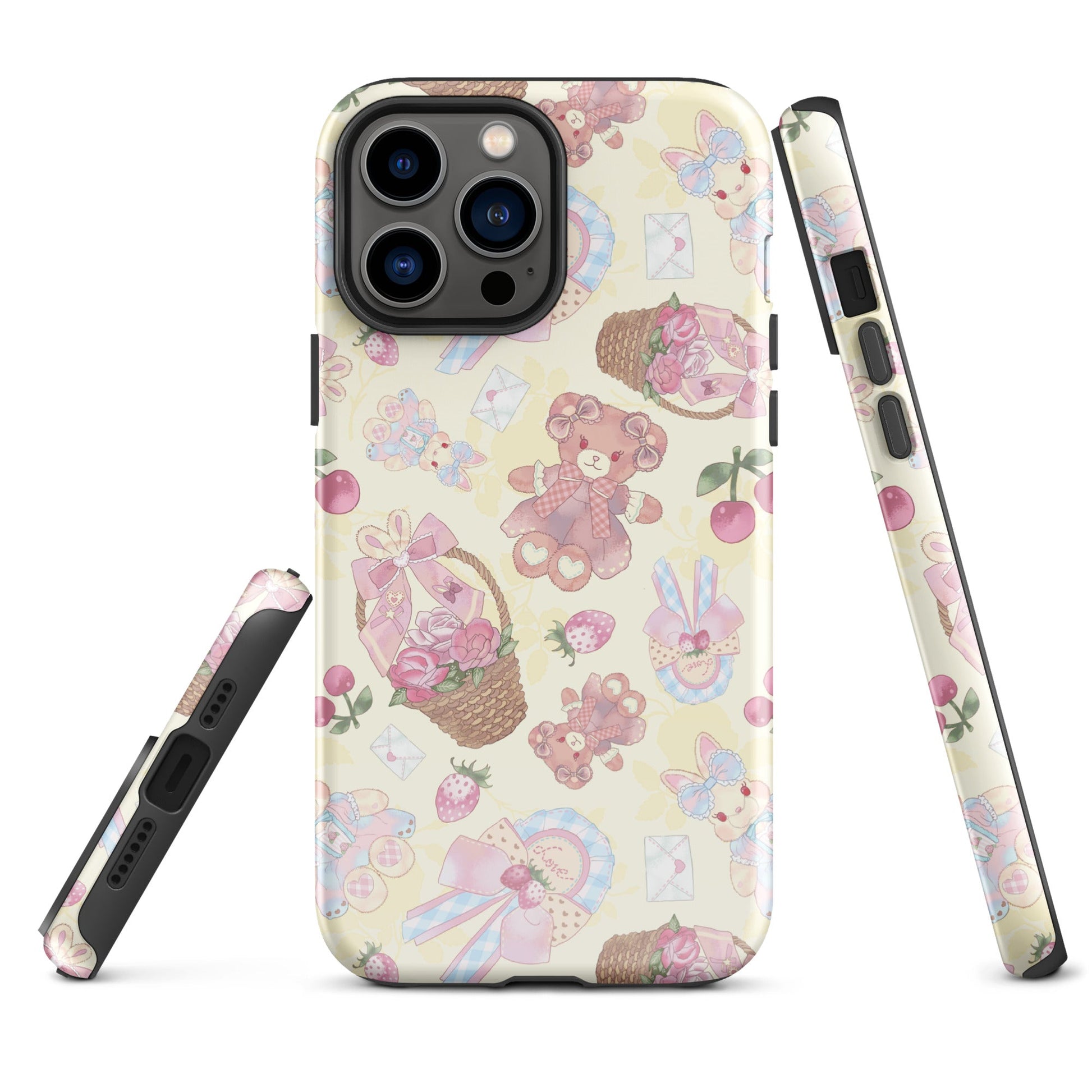 Sweet Teddy iPhone® Tough Case features vibrant teddy bear designs, providing stylish and durable protection for your phone.