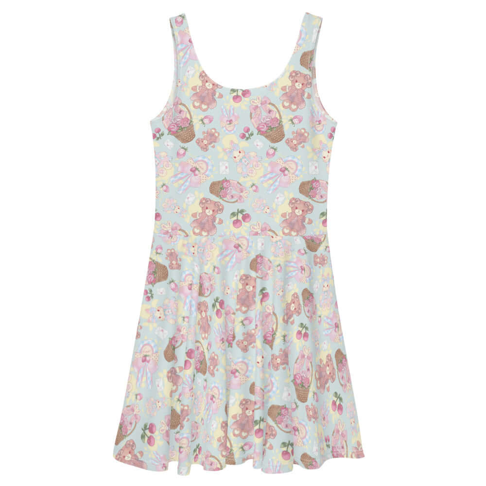 Bright and playful, the Sweet Teddy Skater Dress features a flared skirt and vibrant teddy bear designs. Perfect for any occasion!