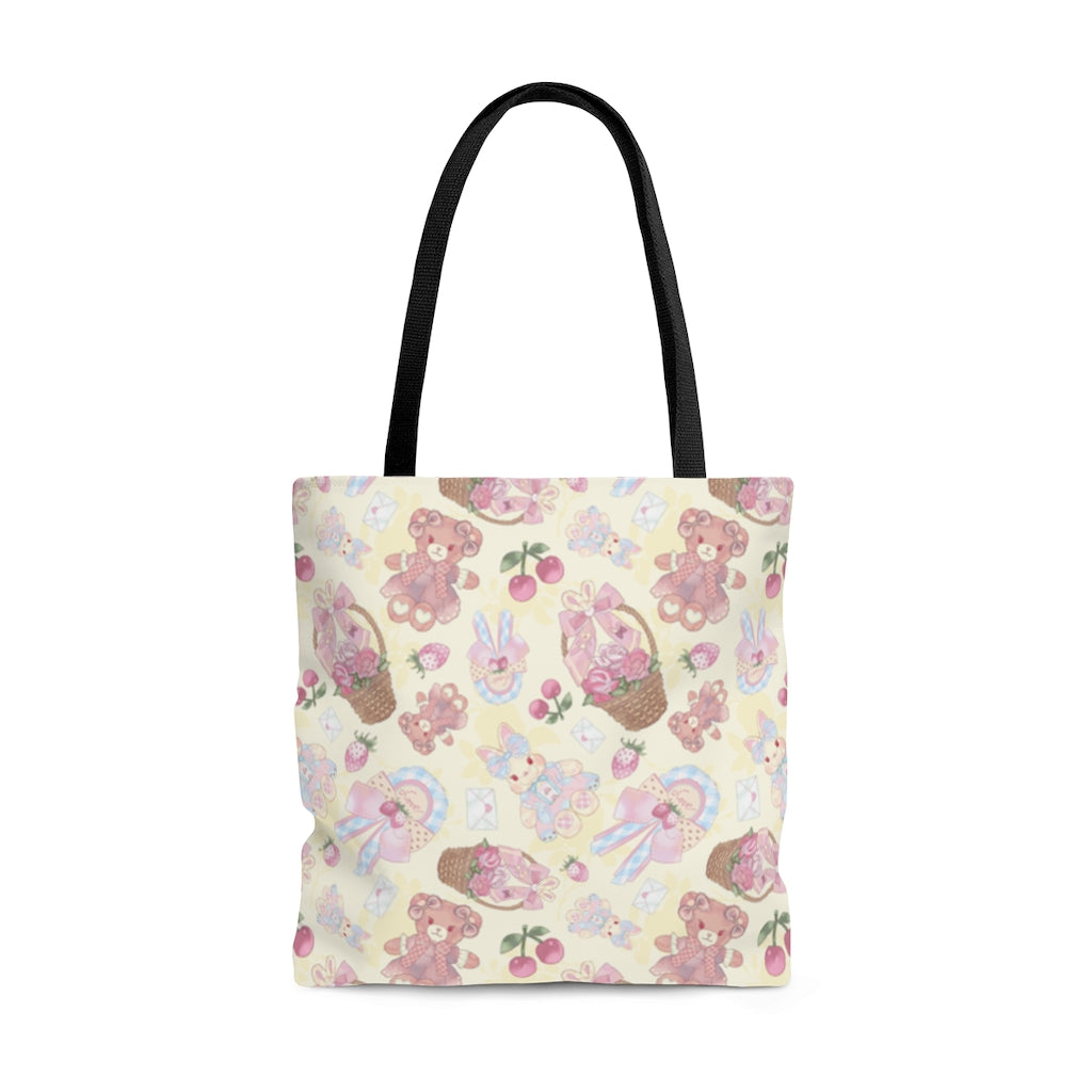Stylishly carry your essentials with the Sweet Teddy Tote Bag (Cream), perfect for any outfit and everyday use.