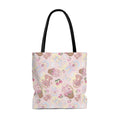 Cute and versatile Sweet Teddy Tote Bag (Pink) with pastel colors and durable cotton straps, perfect for any outing.