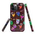 Monster Party iPhone® Tough Case features vibrant designs with cocktails and spooky elements for stylish protection.