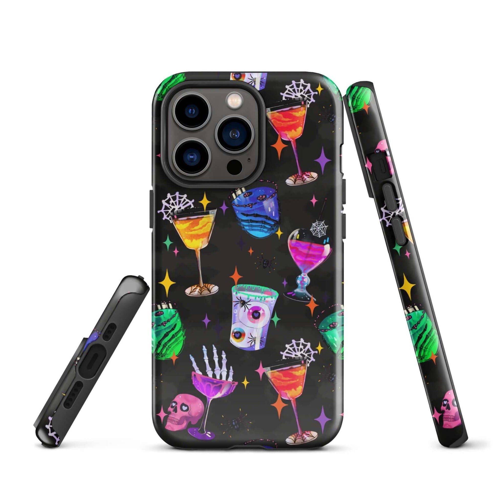 Stylish and durable Monster Party iPhone® Tough Case featuring vibrant drink and monster graphics for ultimate protection.