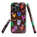 Colorful Monster Party iPhone® Tough Case features a fun design with cocktails and spooky elements for stylish protection.