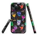 Colorful Monster Party iPhone® Tough Case features a spooky design, combining style and protection for your phone.
