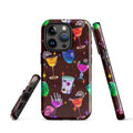 Colorful Monster Party iPhone® Tough Case featuring playful drink designs, perfect for stylish phone protection.