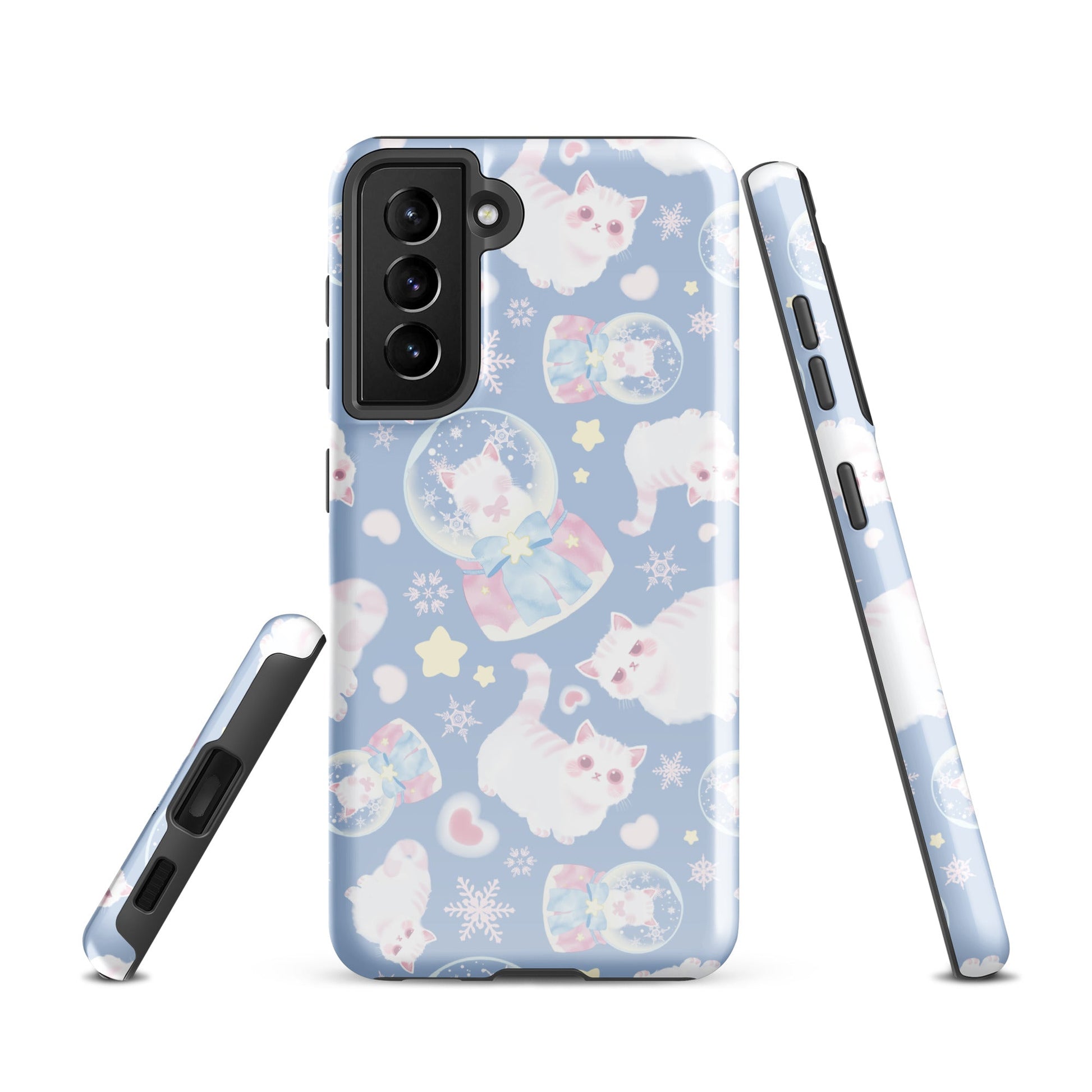 Stylish Snow Kitten Samsung® Tough Case featuring adorable kittens, offering durability and protection for your phone.