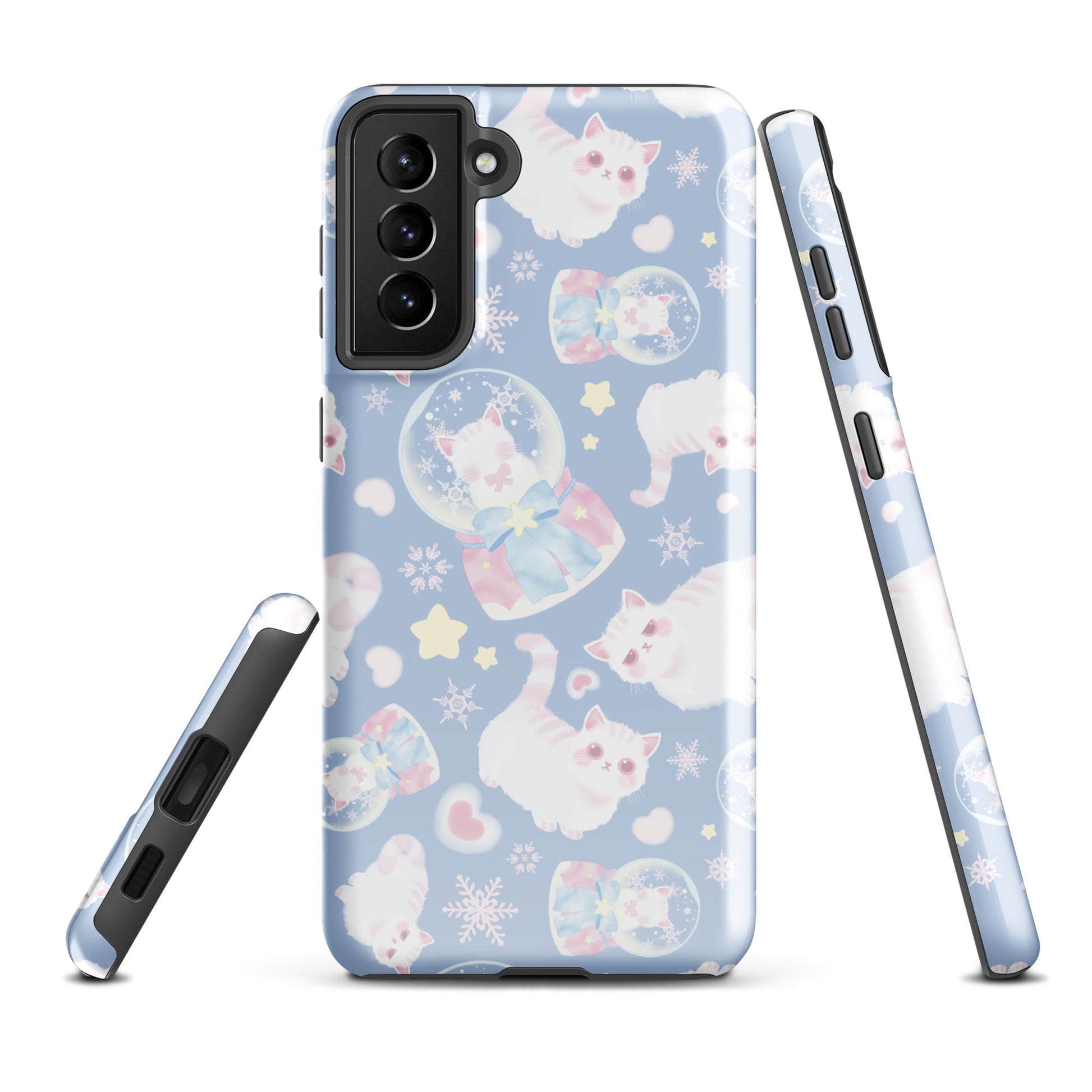 Stylish Snow Kitten Samsung® Tough Case featuring adorable kittens, offering durability and protection for your phone.