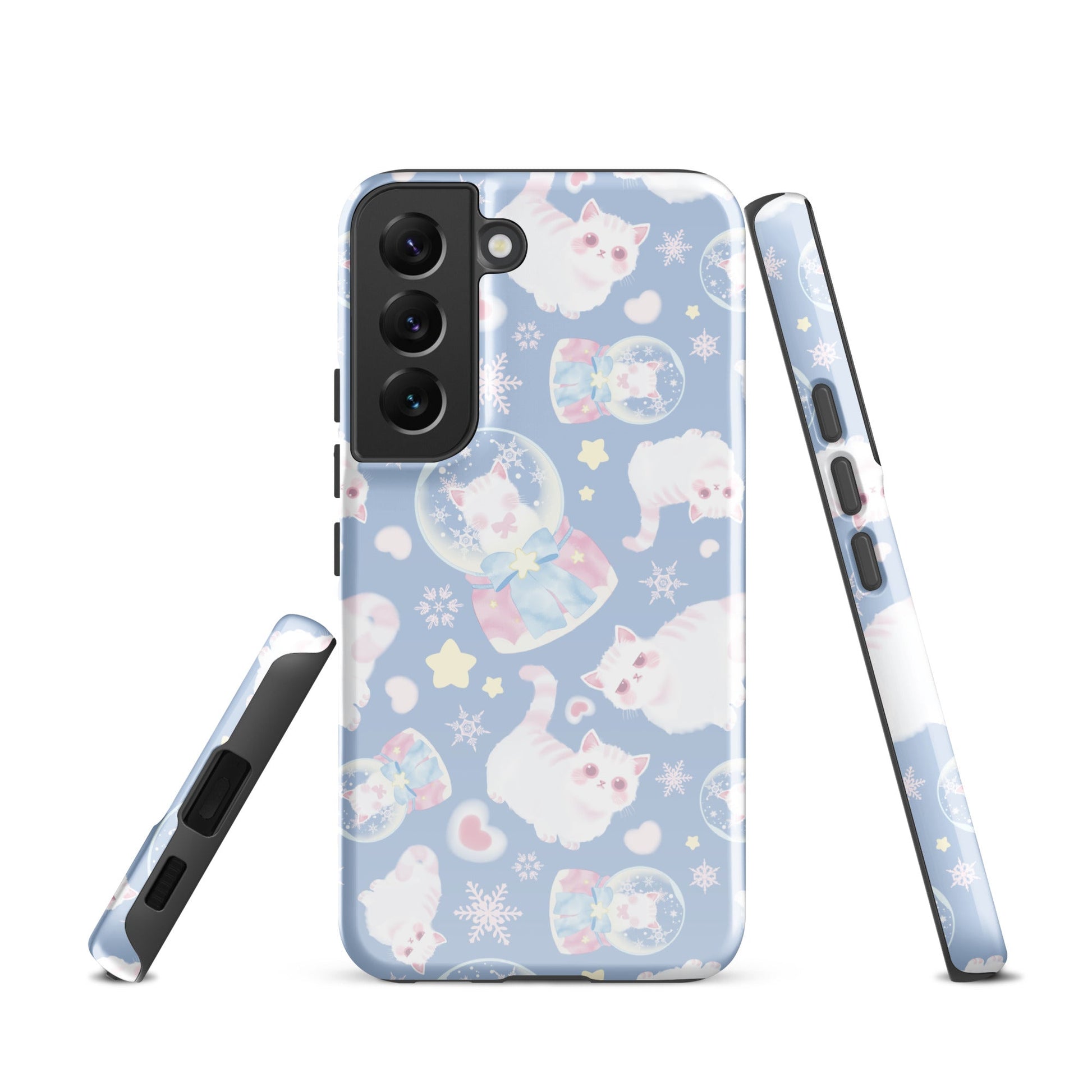 Stylish Snow Kitten Samsung® Tough Case features cute kitten designs, ensuring durability and protection for your phone.
