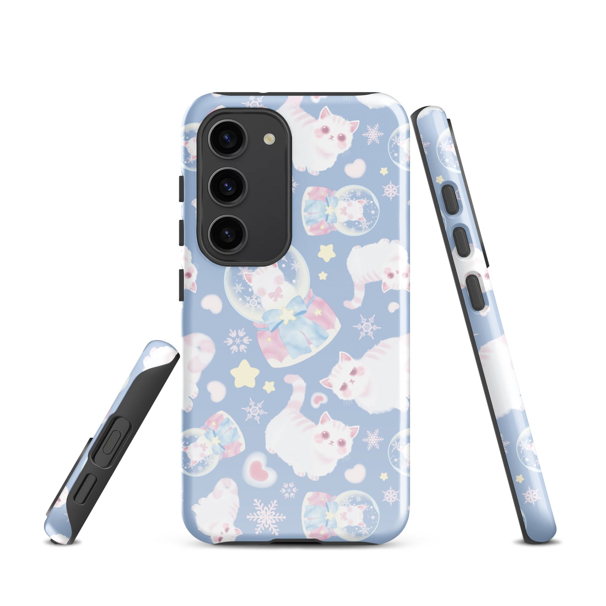 Snow Kitten Samsung® Tough Case features a charming cat design, offering durability and protection for your phone.