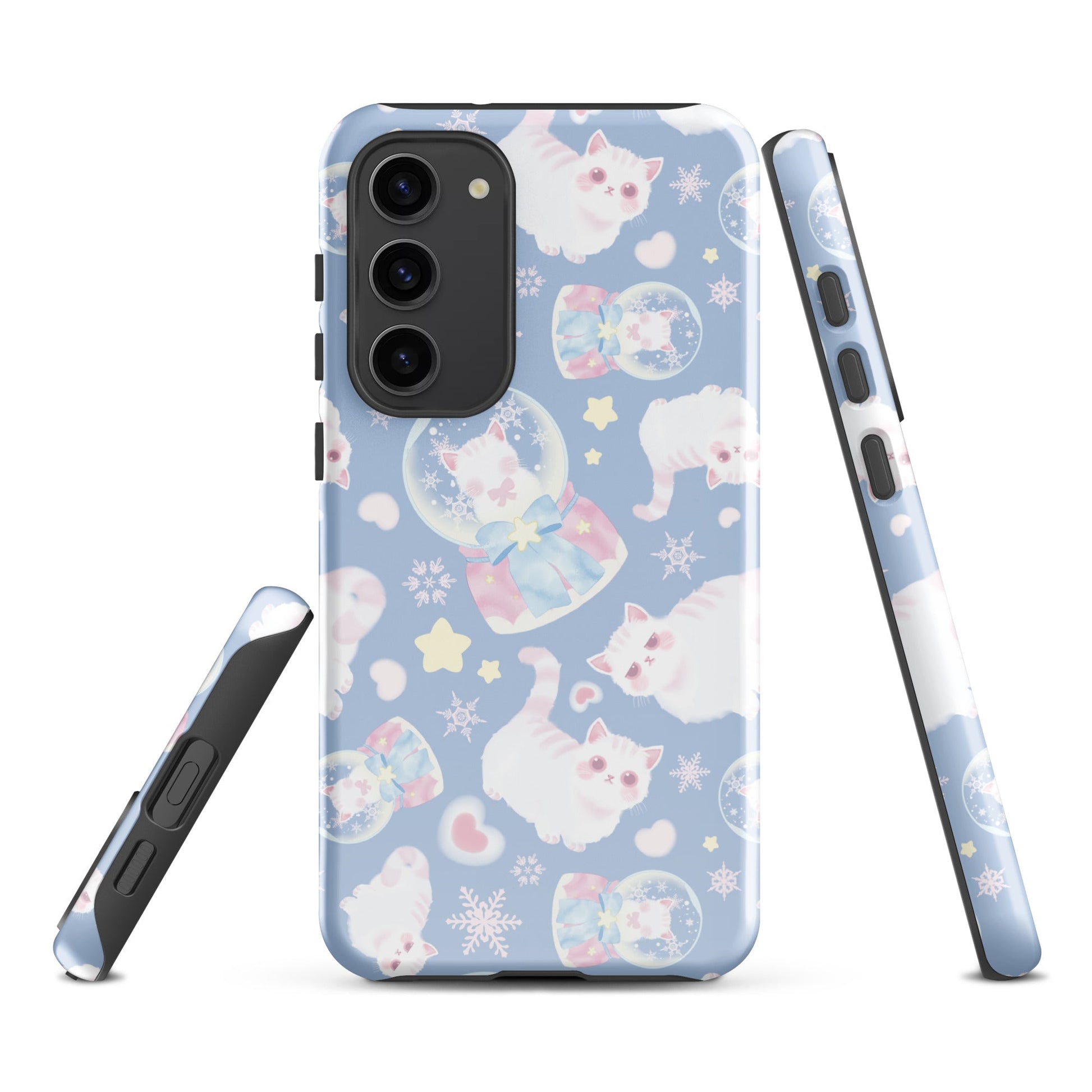Stylish Snow Kitten Samsung® Tough Case featuring cute cat designs, offering durable protection for your phone.
