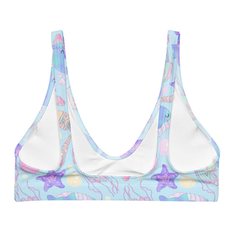 Explore comfort and style with the Under the Sea Padded Bikini Top, featuring vibrant sea creature patterns.