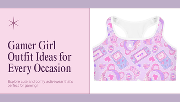 Gamer girl outfit ideas - kawaii activewear with pastel controllers and pixel hearts from Koibito Clothing