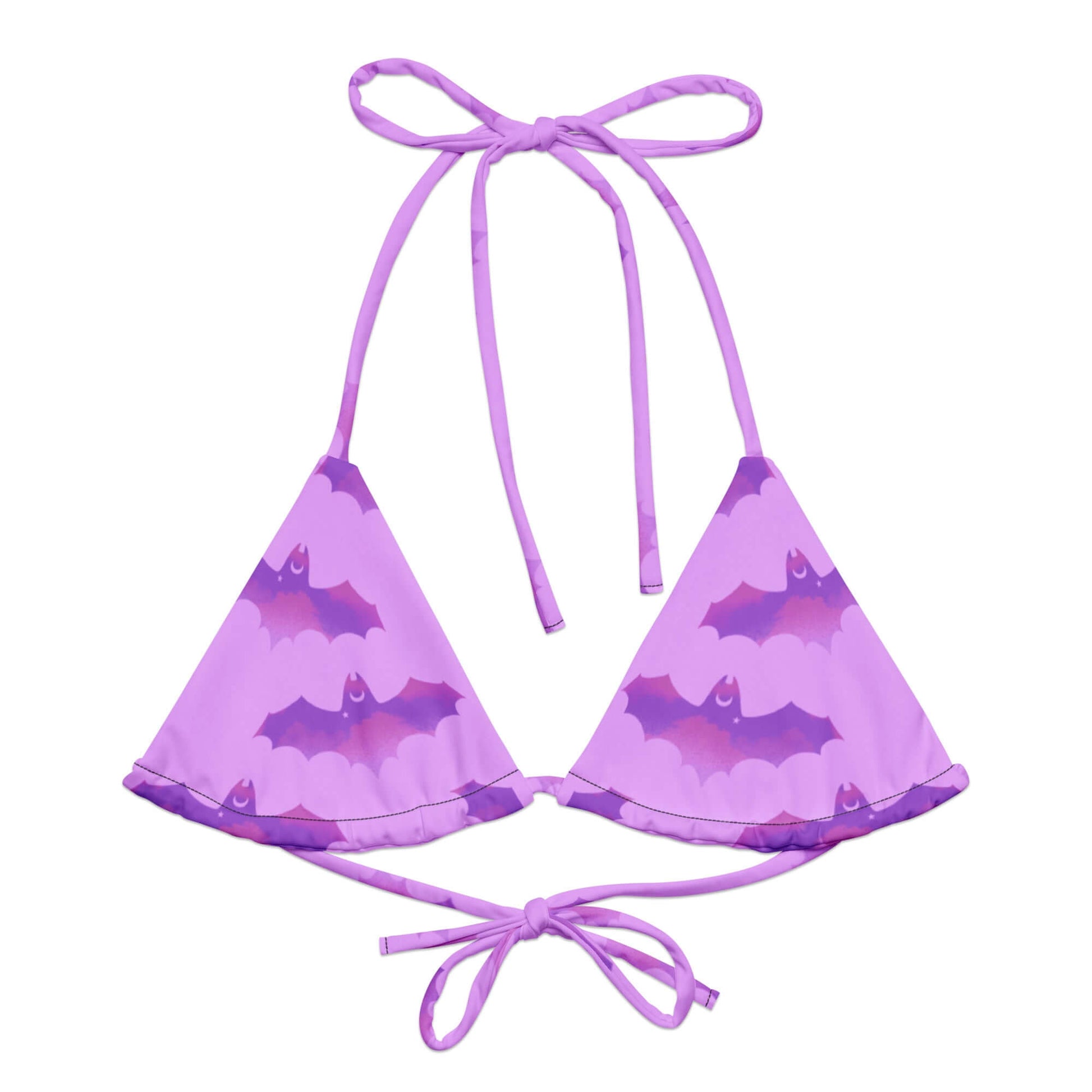 Aensland Padded String Bikini Top features eco-friendly design with stylish straps, perfect for summer fun.