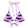 Aensland Padded String Bikini Top features a fun bat print, made from eco-friendly materials for stylish summer wear.