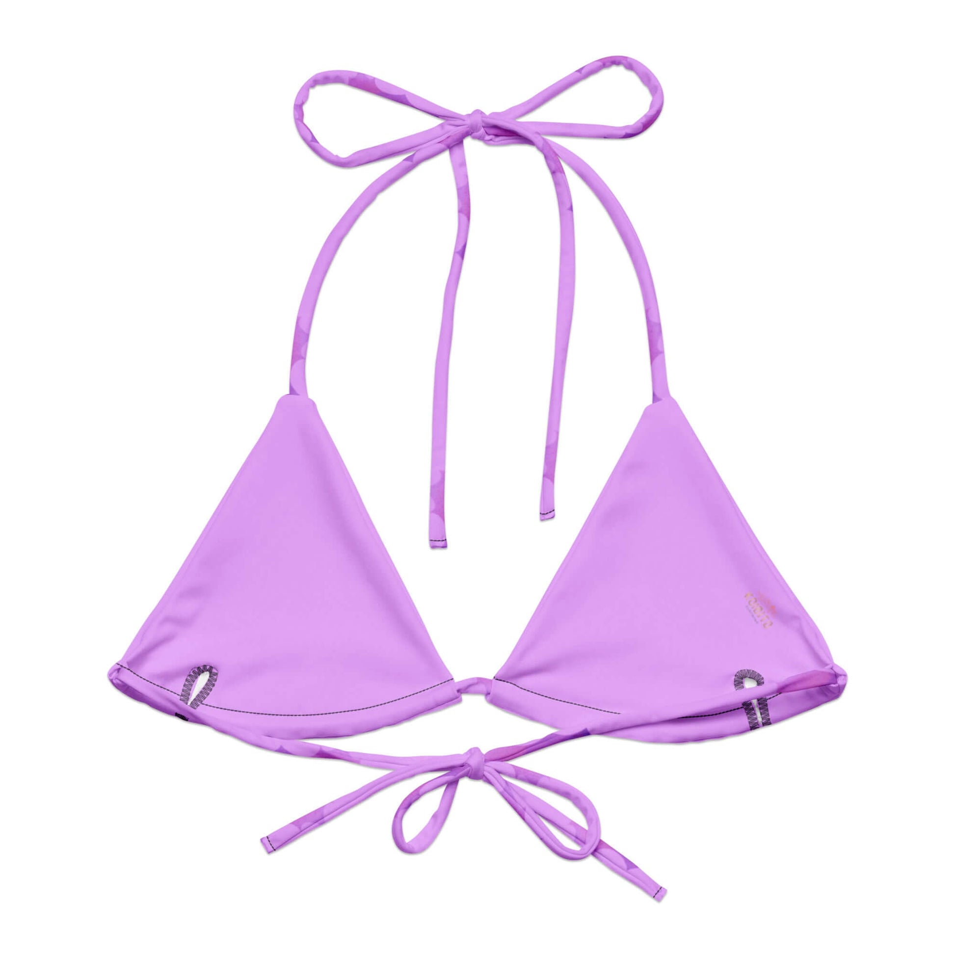 Stylish Aensland Padded String Bikini Top in soft recycled fabric, perfect for summer with UPF 50+ protection.