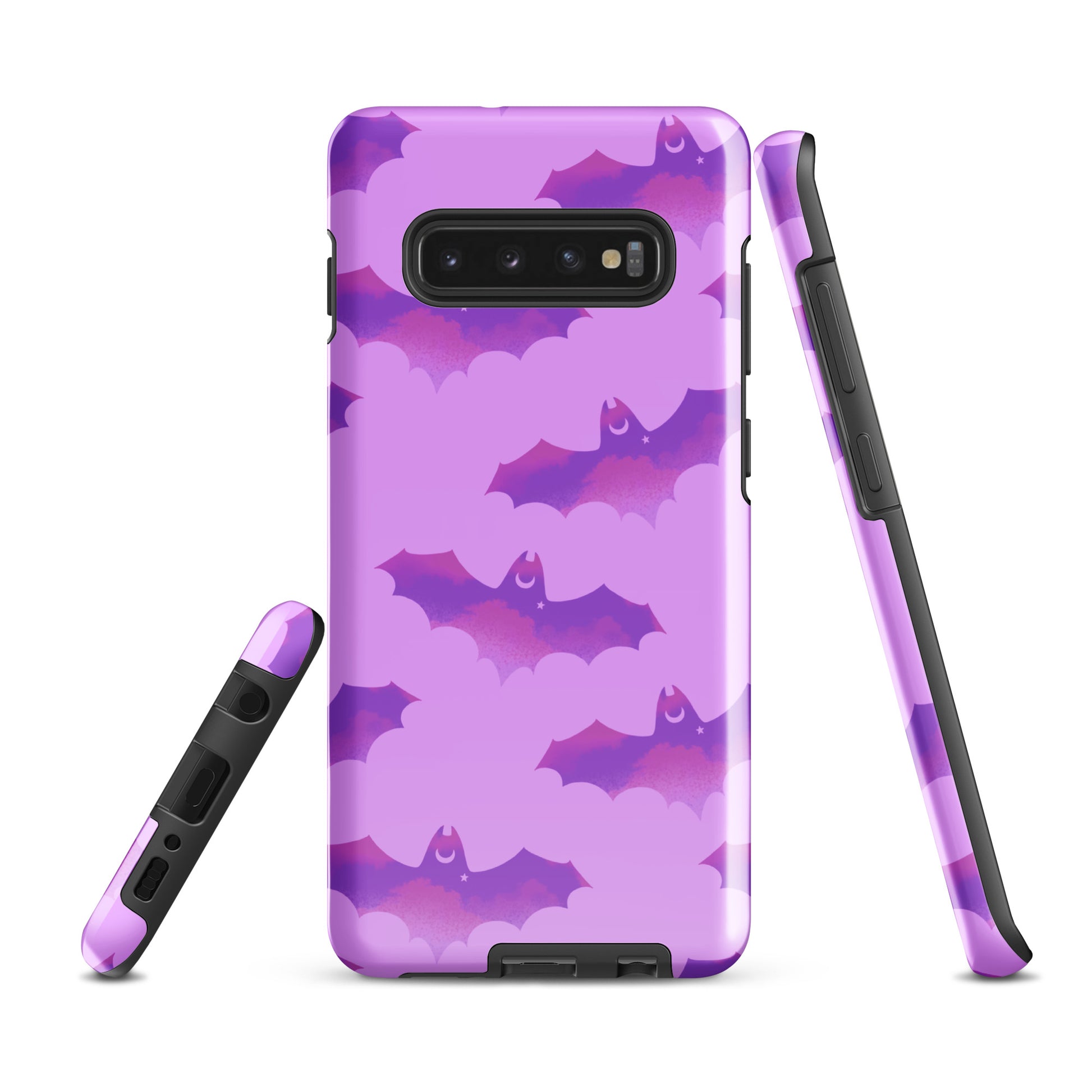 Stylish Aensland Samsung® Tough Case featuring a bat design, offering durability and protection for your Galaxy S10+.