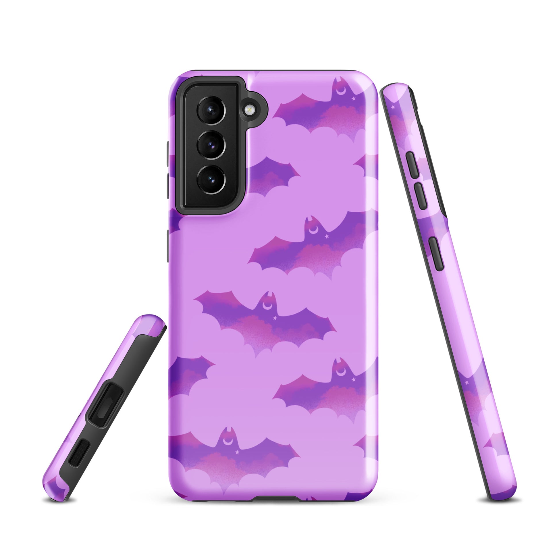 Stylish Aensland Samsung® Tough Case featuring a playful bat design, ensuring durability and protection for your phone.