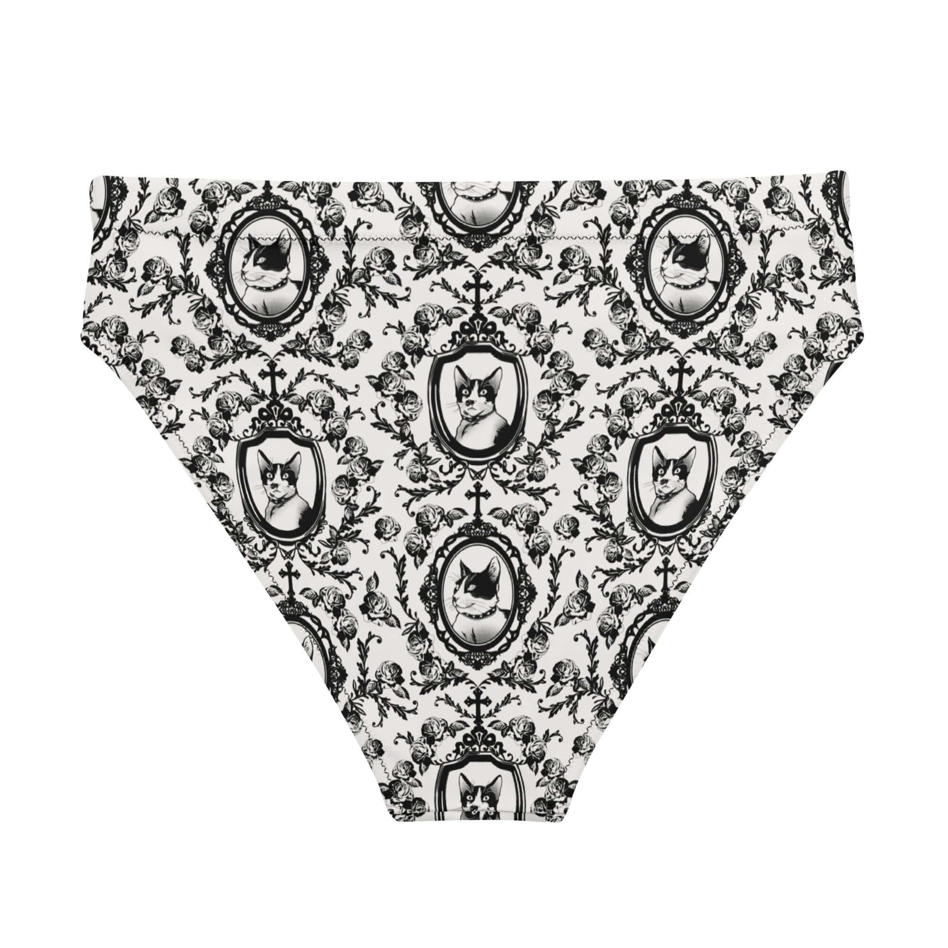Elevate your swim style with the Queen's Beloved Kitty High-waisted Bikini Bottom, perfect for beach days and lounging.