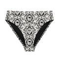 Stylish Queen's Beloved Kitty High-waisted Bikini Bottom in elegant print, perfect for beach days and lounging.