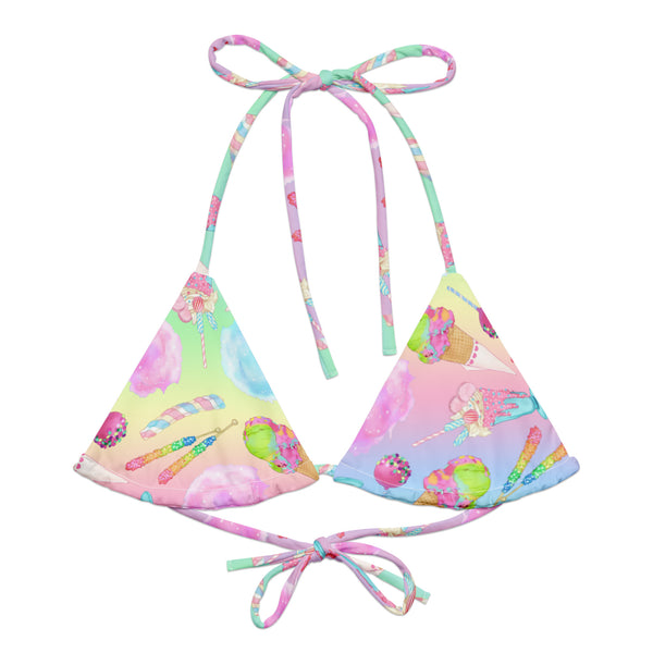 Rainbow Candy Padded String Bikini Top